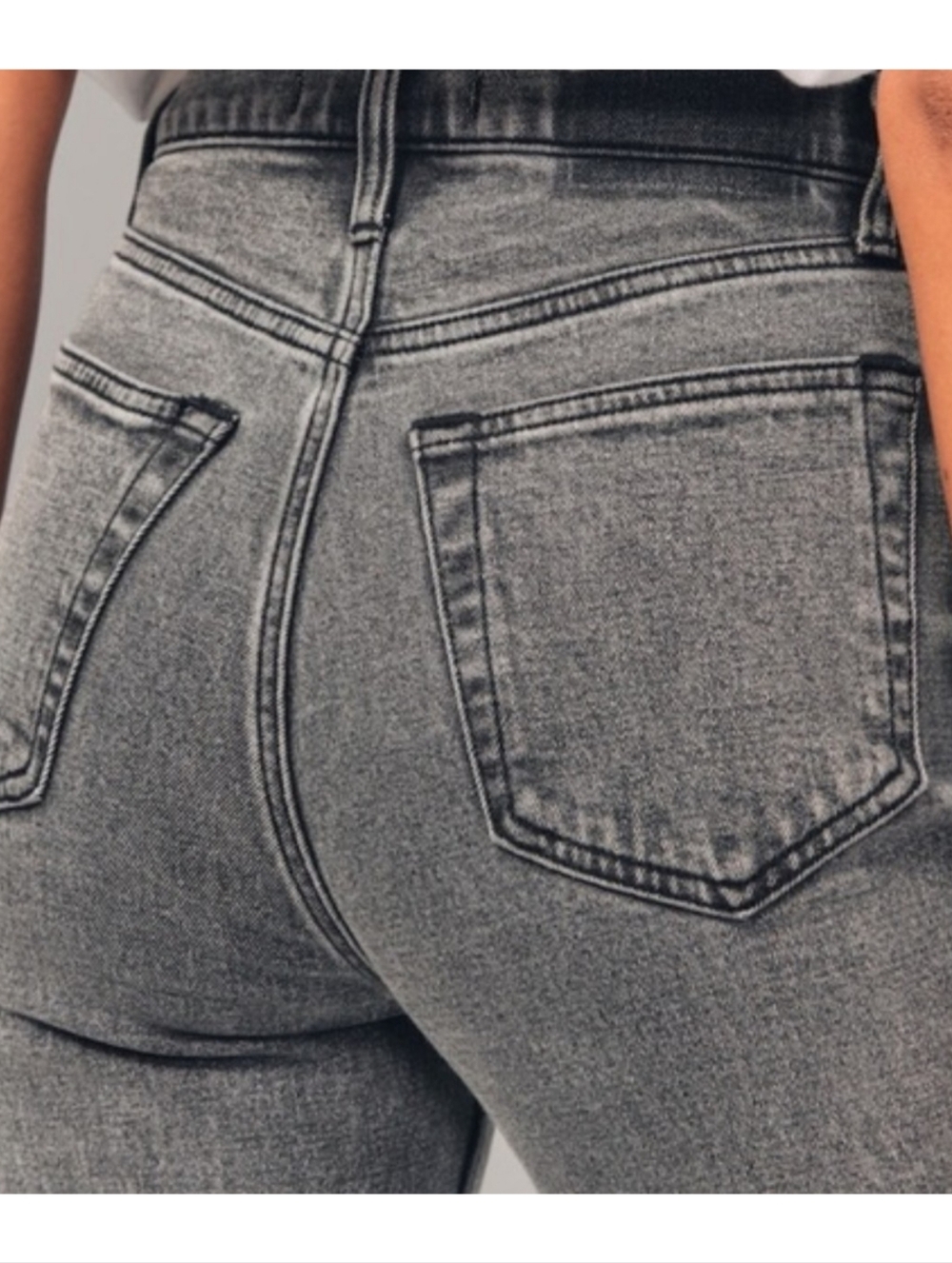 Abercrombie & Fitch The Ankle Straight Jeans Gray Wash Size 25 - Picture 4 of 13
